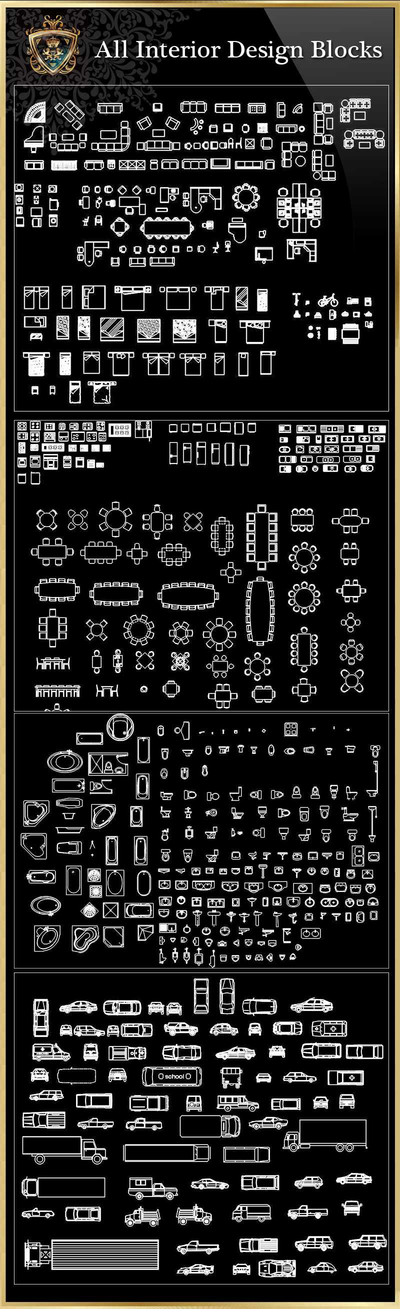 ★【All Interior Design Blocks 8】Download Luxury Architectural Design CAD Drawings--Over 20000+ High quality CAD Blocks and Drawings Download!