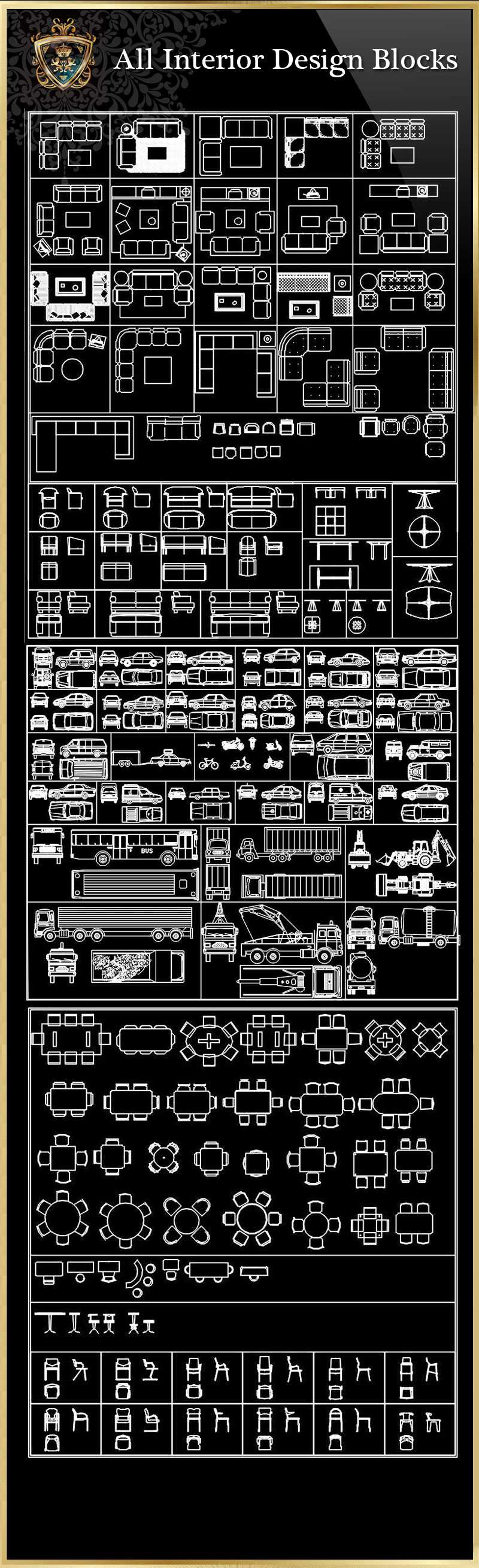 ★【All Interior Design Blocks 4】Download Luxury Architectural Design CAD Drawings--Over 20000+ High quality CAD Blocks and Drawings Download!