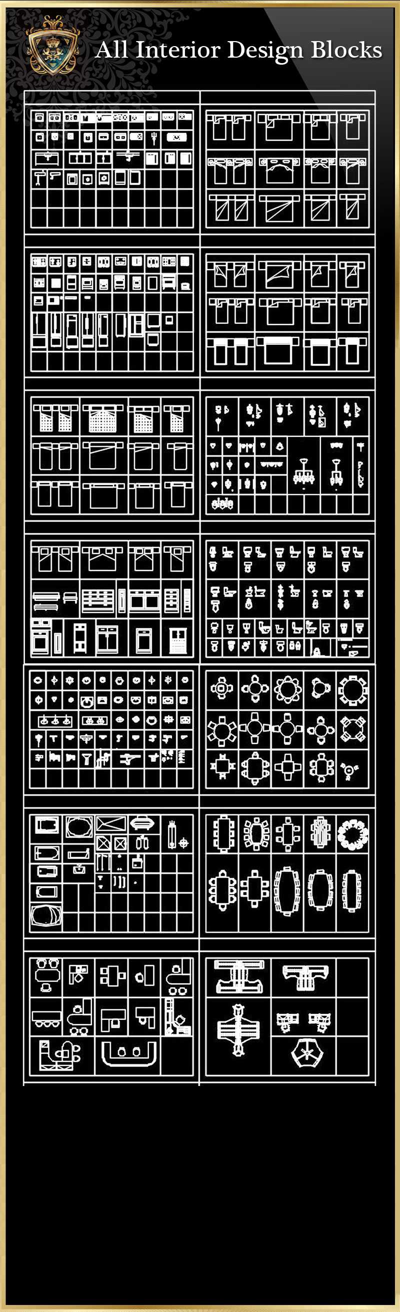 ★【All Interior Design Blocks 5】Download Luxury Architectural Design CAD Drawings--Over 20000+ High quality CAD Blocks and Drawings Download!