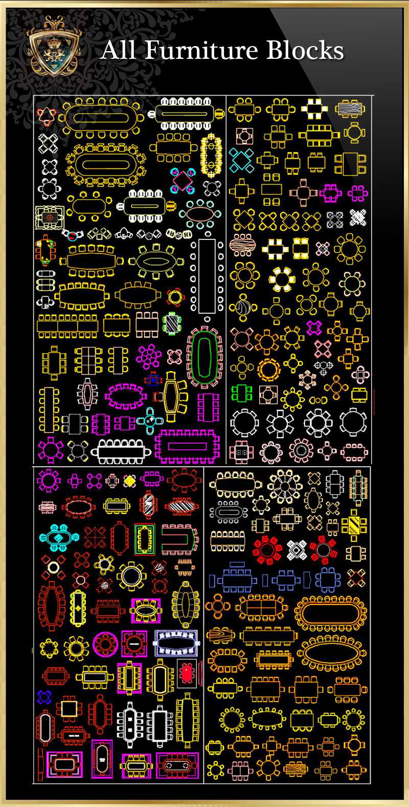 ★【All Table Blocks】Download Luxury Architectural Design CAD Drawings--Over 20000+ High quality CAD Blocks and Drawings Download!